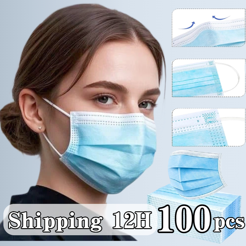 Disposable Mask Blue - 100 adet mavi tek kullanımlık koruyucu