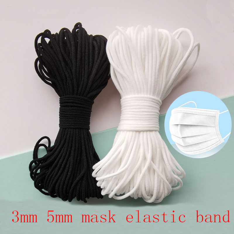 Mask Lanyard Adjustable - Maske elastik halat 3mm yuvarlak beyaz