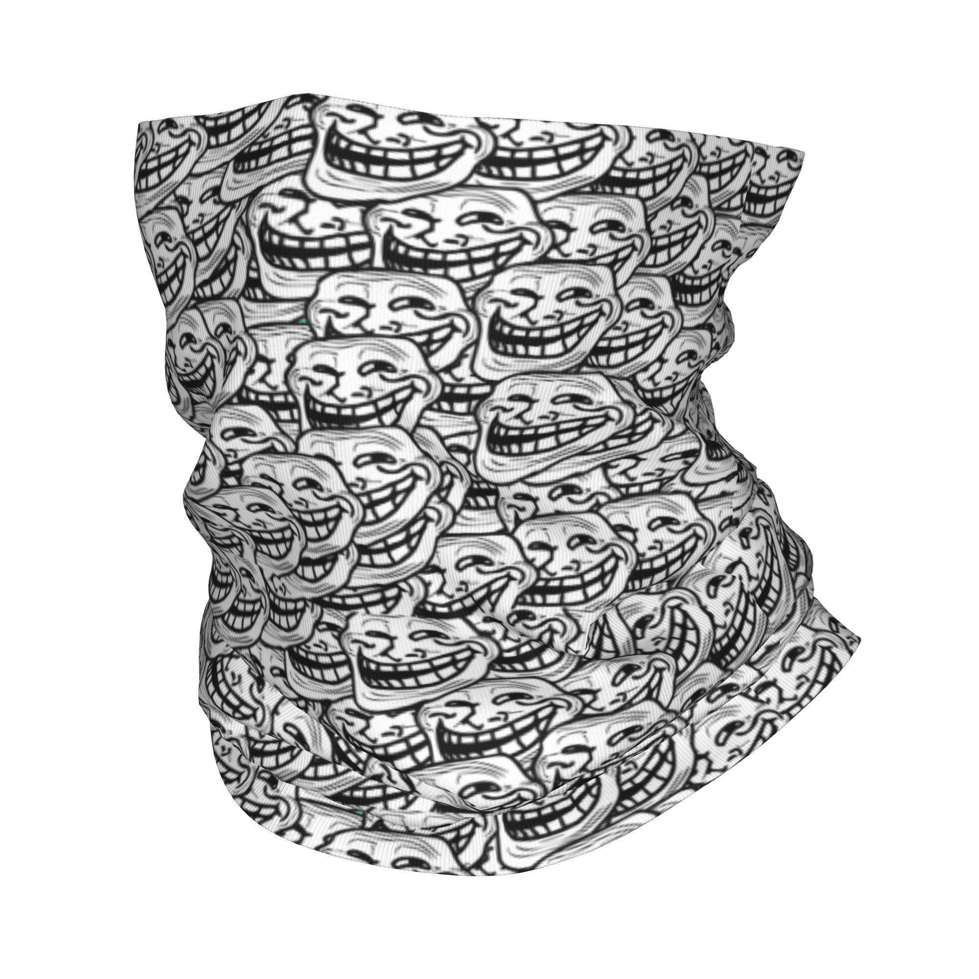 Neck Gaiter Face Cover - Komik Anime Troll Face Quest Video