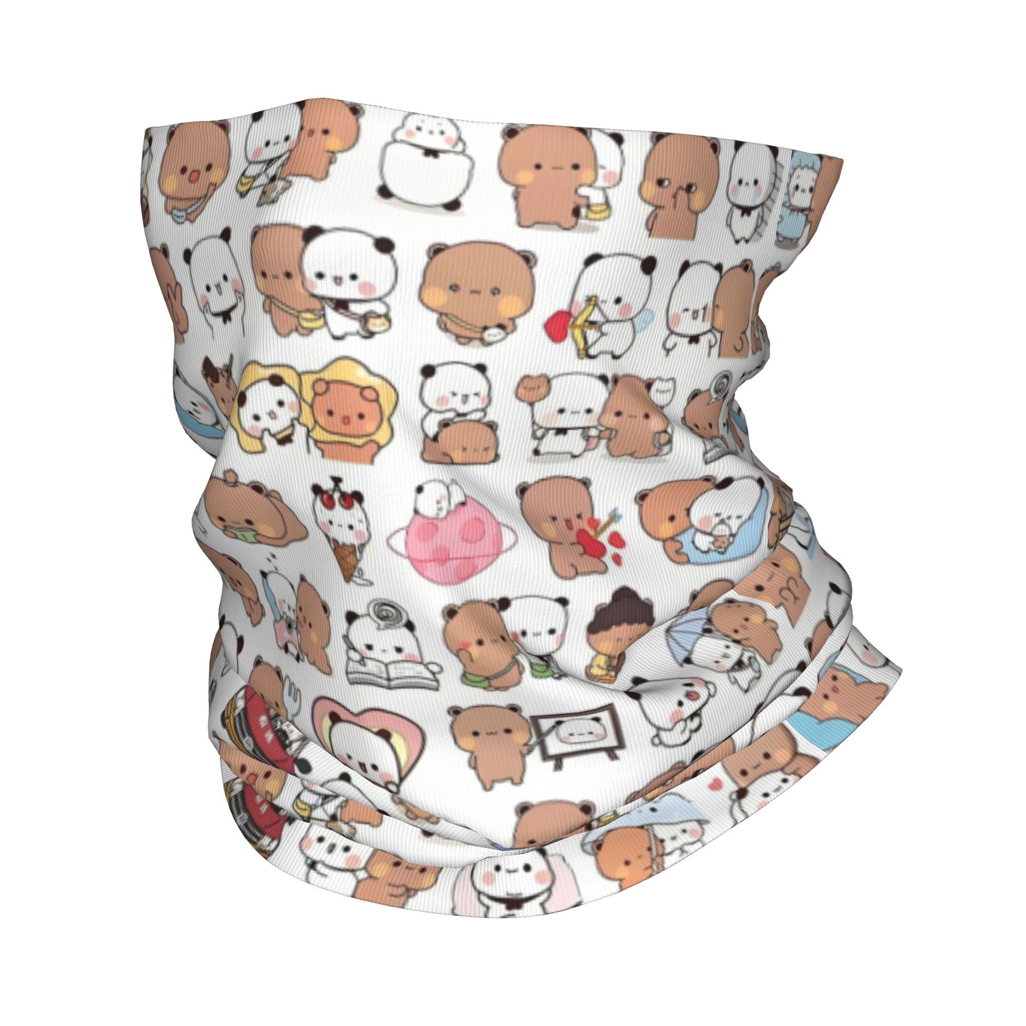 Neck Gaiter Face Cover - Özel Tasarım Karikatür Şeftali ve Goma