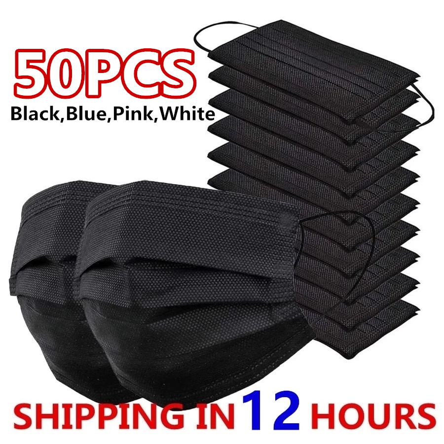 Black Face Mask Pack - Maskeler 3 katmanlı Maske Yüz Maskeleri