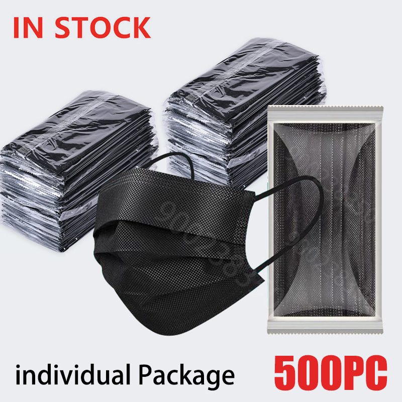 Disposable Surgical Mask - 50-500 adet Siyah Tek Kullanımlık Sertifikalı