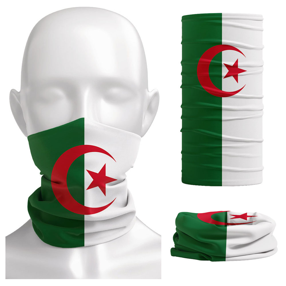 Neck Gaiter Face Cover - Cezayir bayrağı baskılı Bandana şapkalar sürme