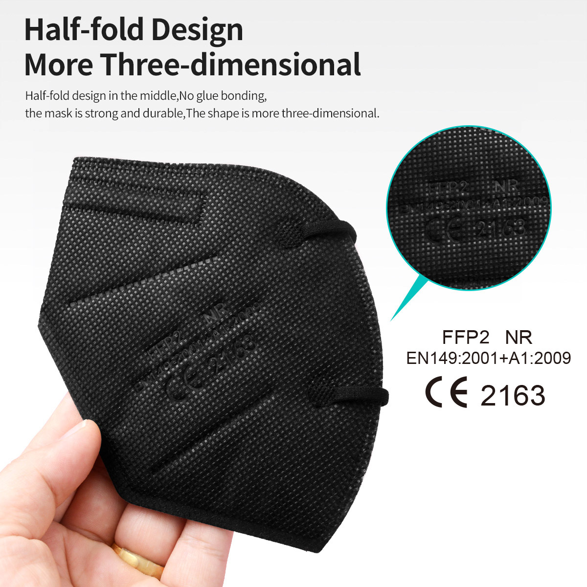 5 katmanlı FFP2 maskeleri CE o - Black Face Mask Pack incelemesi ve fiyatı
