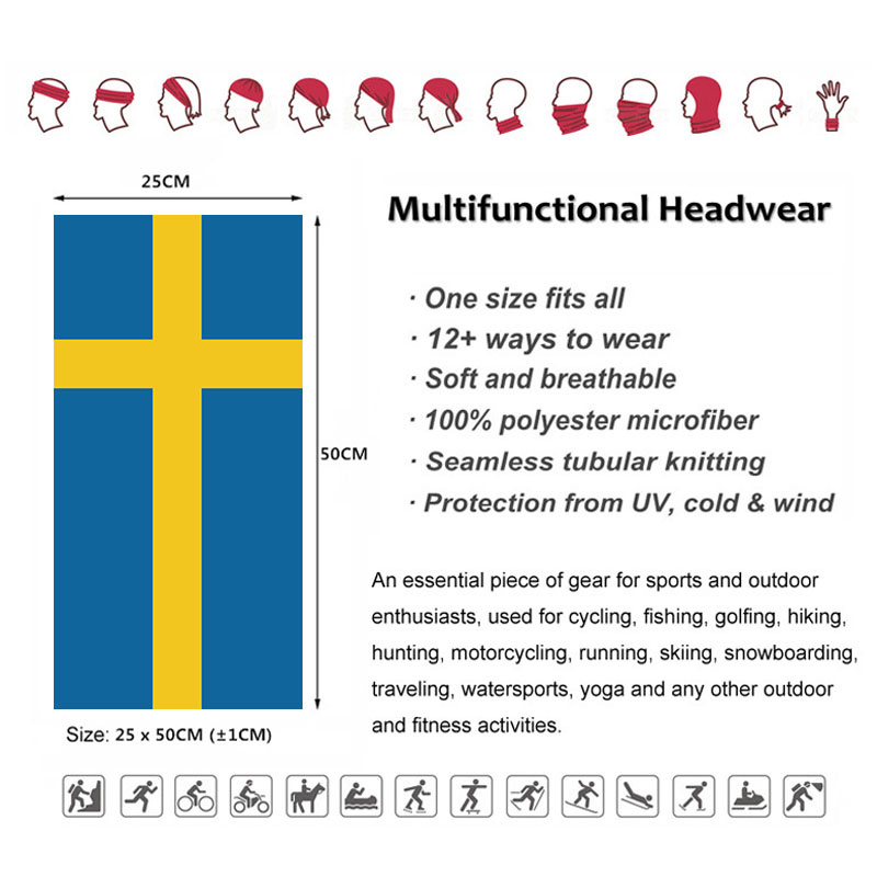 İsveç Bayrağı Baskılı Bandana  - Neck Gaiter Face Cover incelemesi ve fiyatı